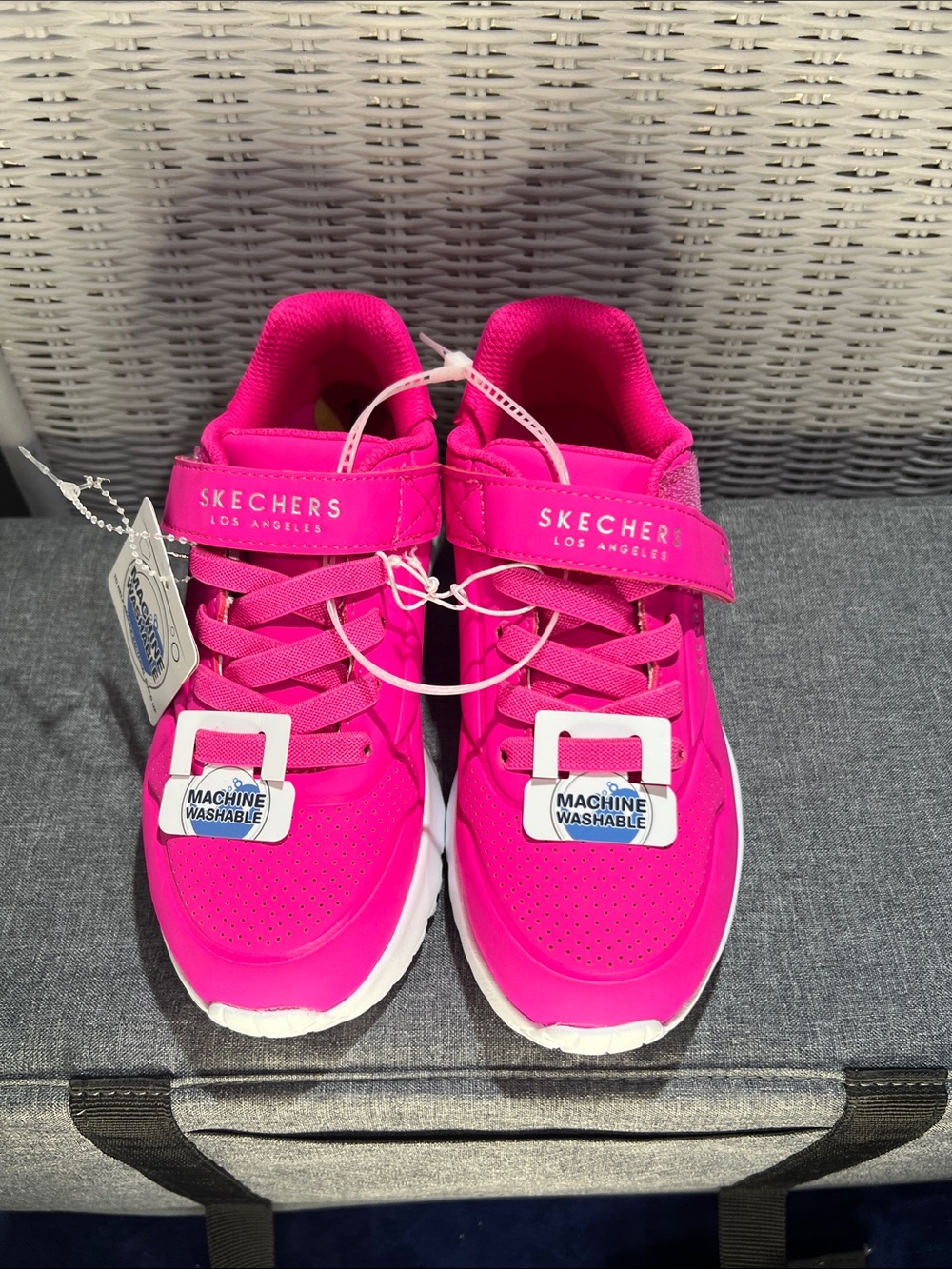 Skechers Kids Bright Pink Hook-and-Loop Sneakers